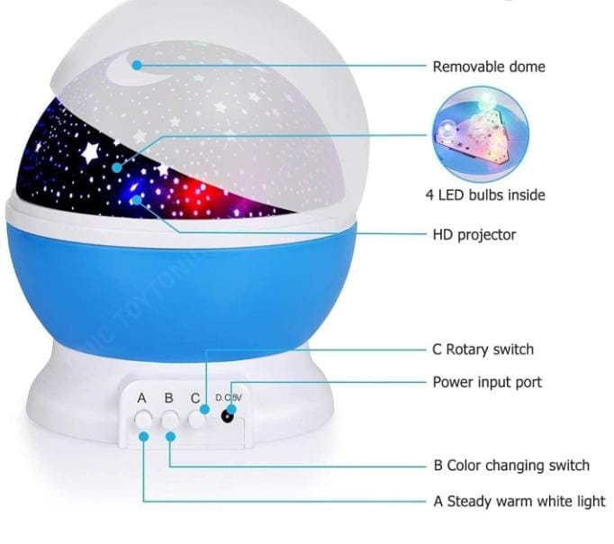 Star Master Rotating 360 Degree Moon Night Light Lamp Projector
