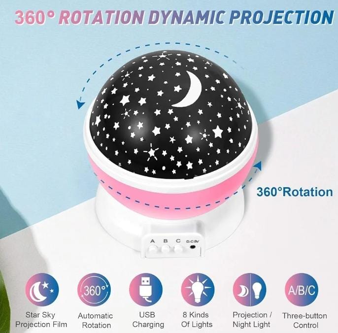 Star Master Rotating 360 Degree Moon Night Light Lamp Projector